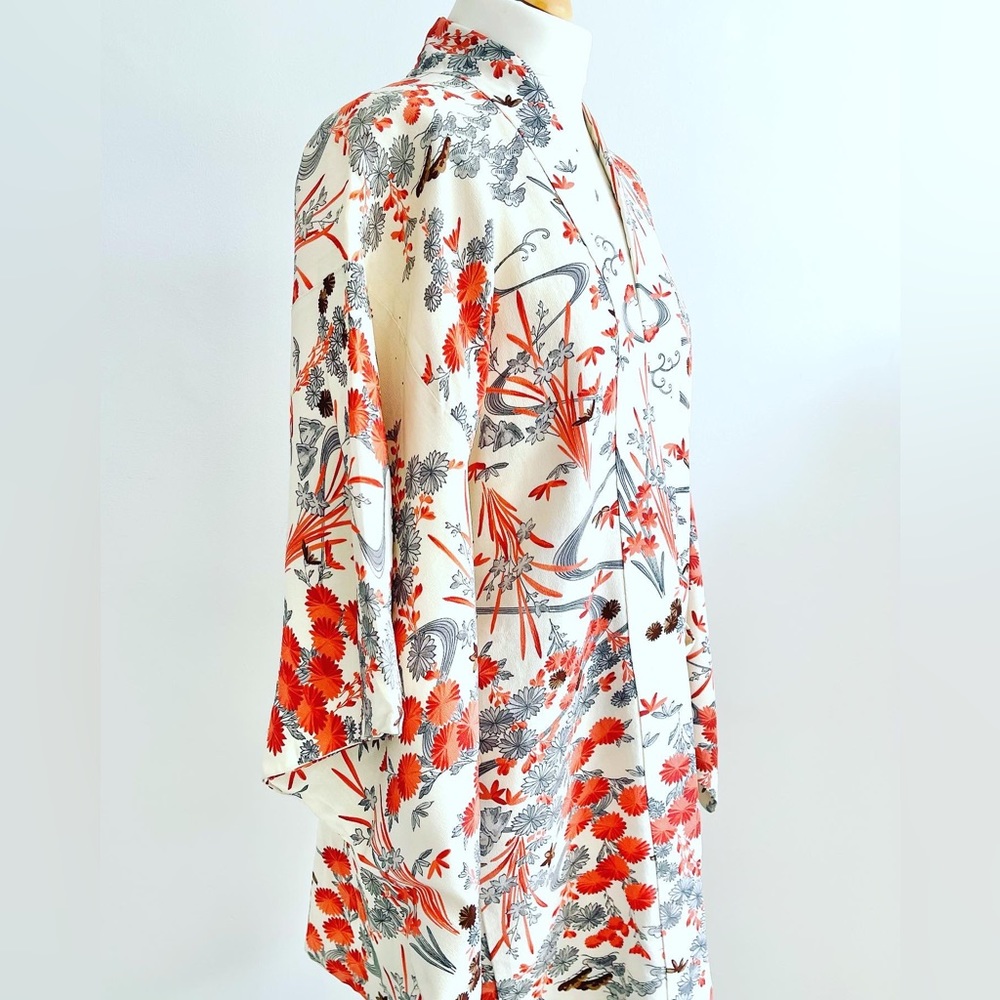 Vintage Haori Kimono Jacket Genuine Japanese in garden design size 10-14UK - Picture 4 of 10